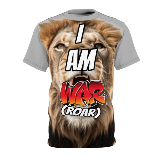 I Am WAR (ROAR) Design (Grey)  - Unisex AOP T-Shirt