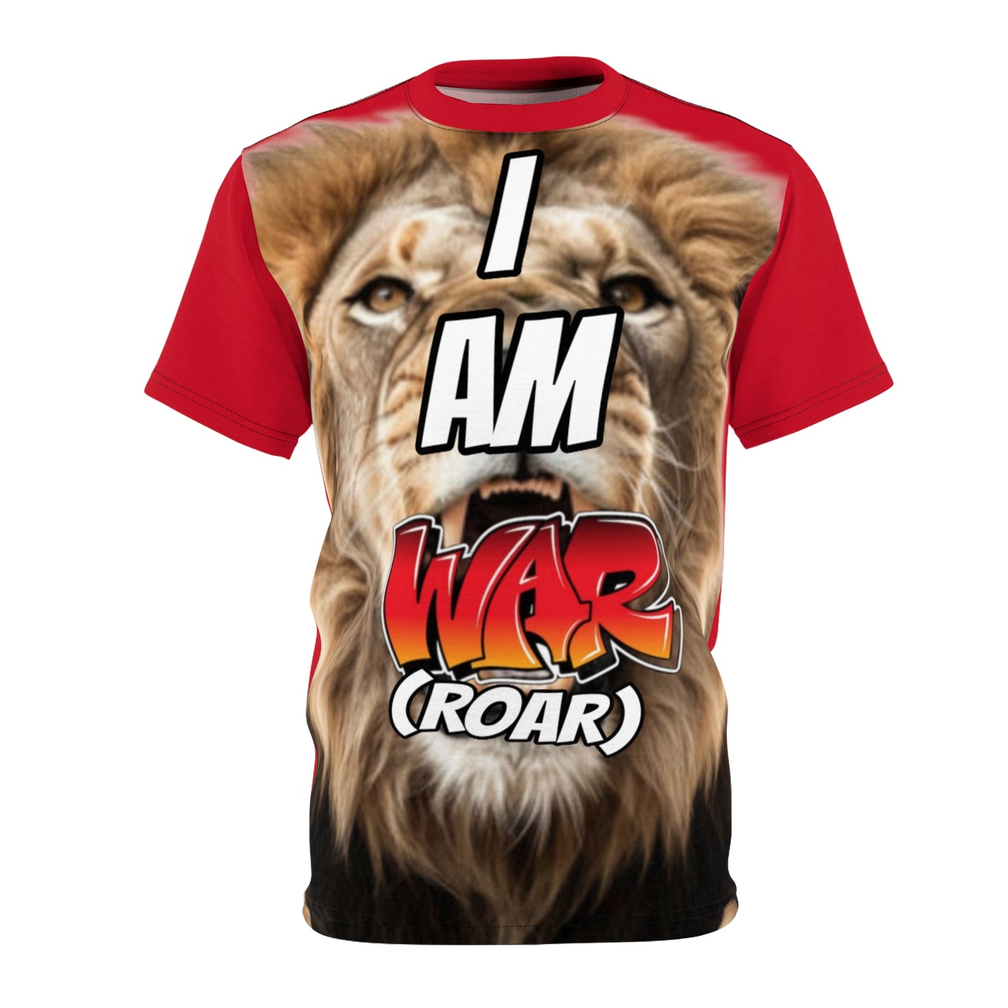 I Am WAR (ROAR) Design (Red)  - Unisex AOP T-Shirt