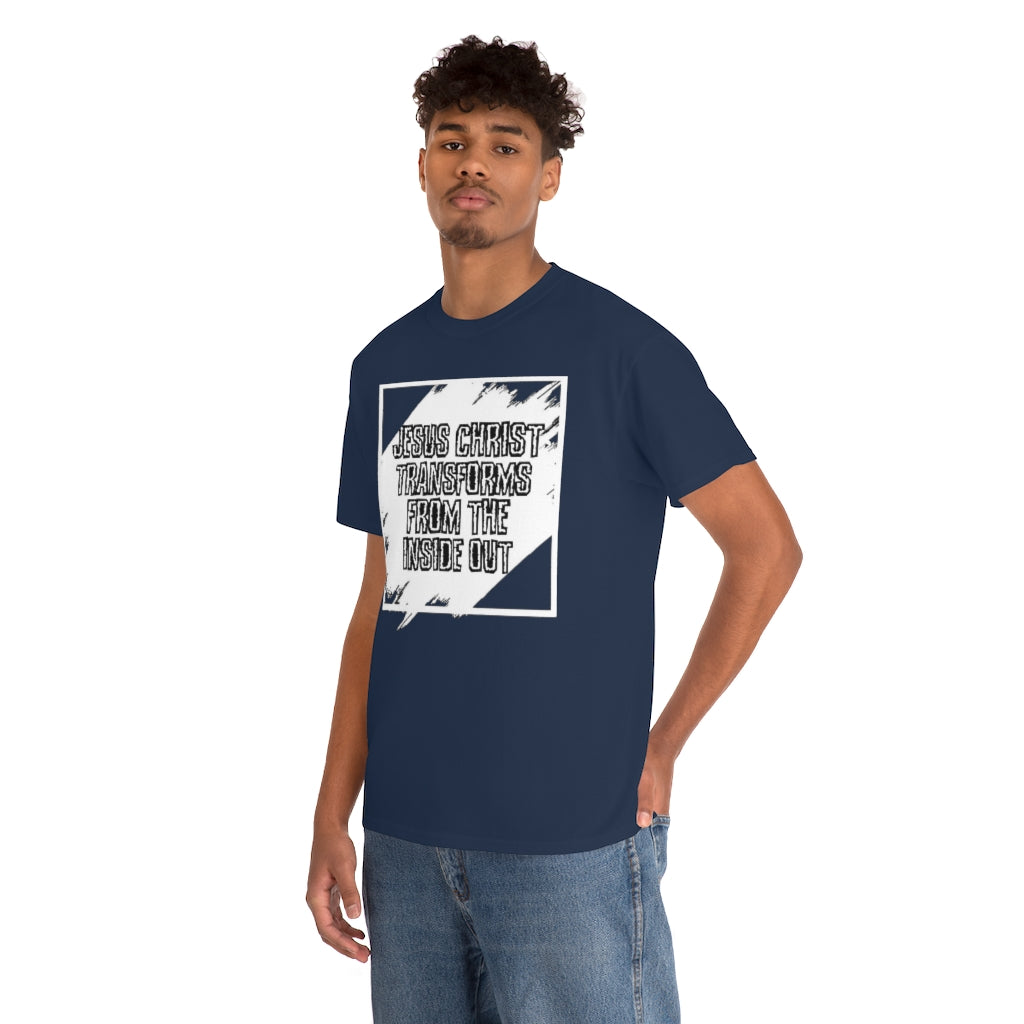 Jesus Christ Transforms Design (White) - Unisex T-Shirt