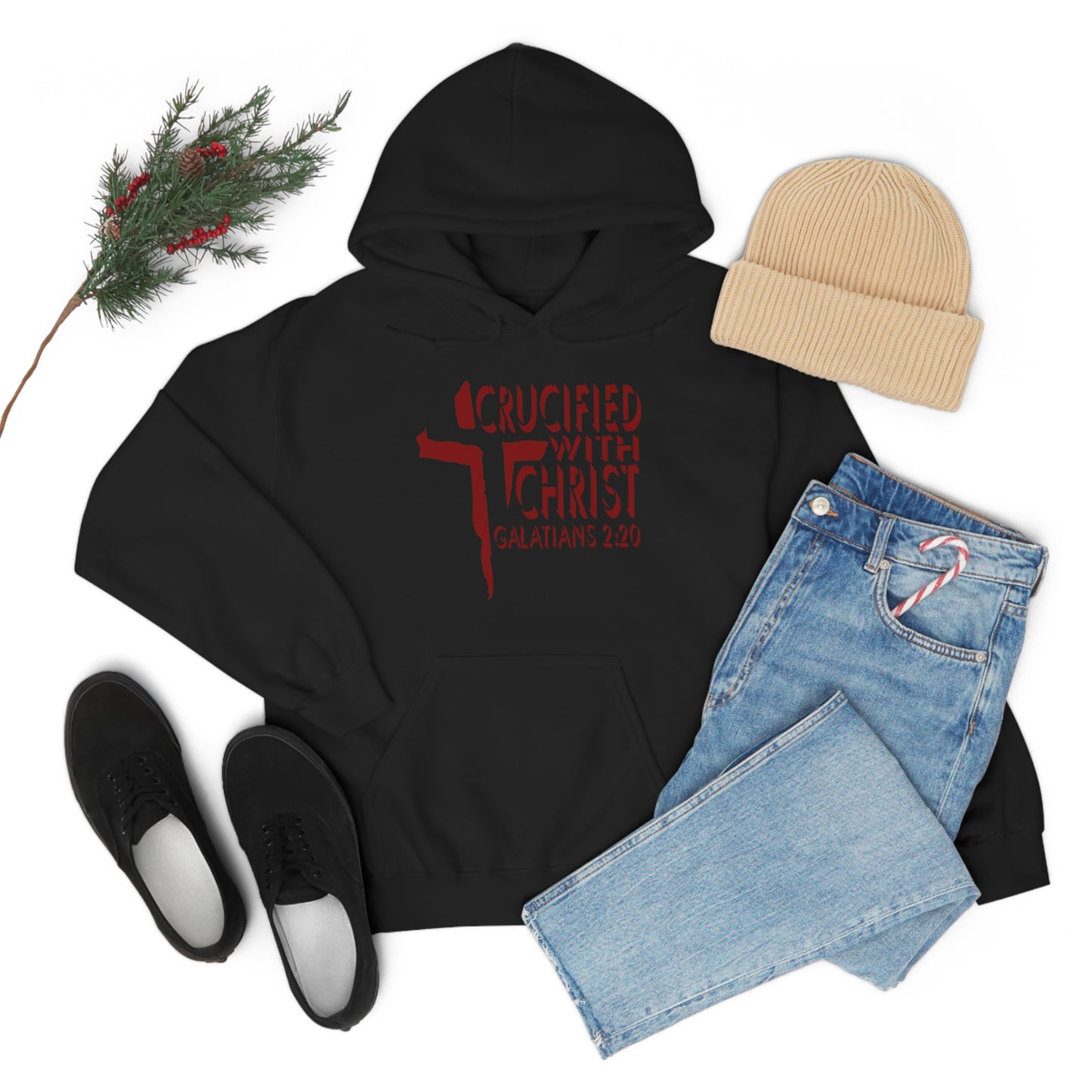 Crucified With Christ Design (Red)- Unisex Hoodie