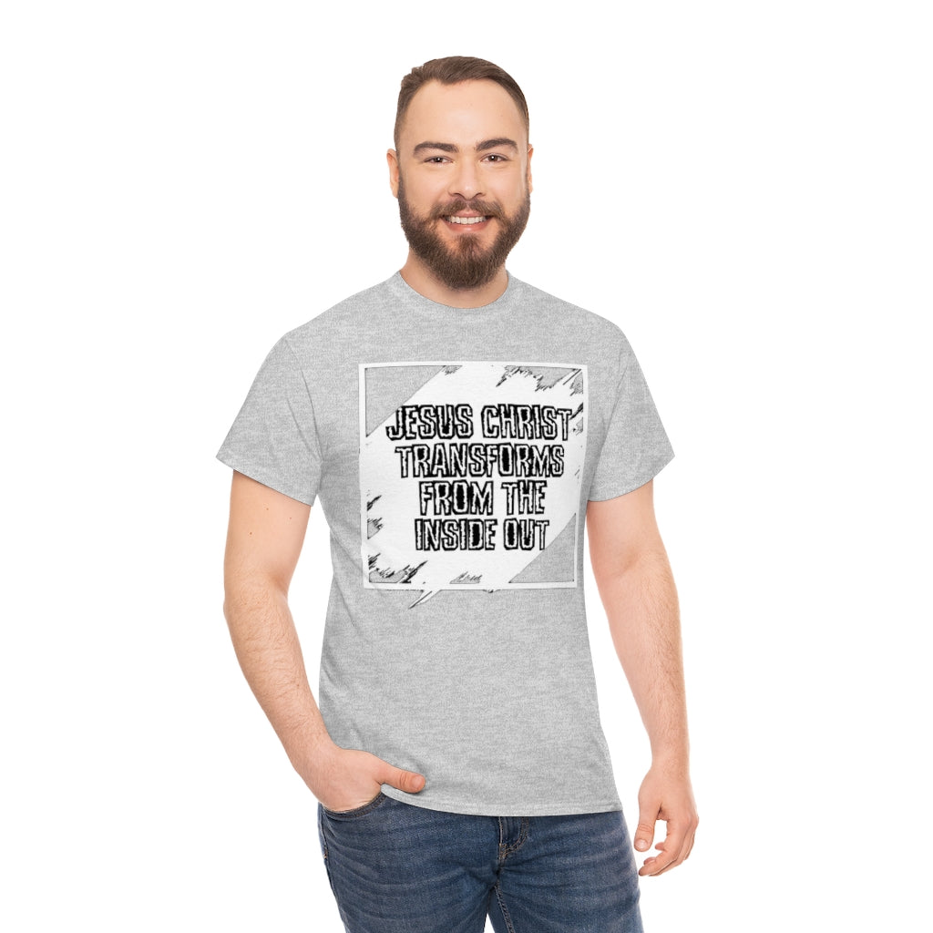 Jesus Christ Transforms Design (White) - Unisex T-Shirt