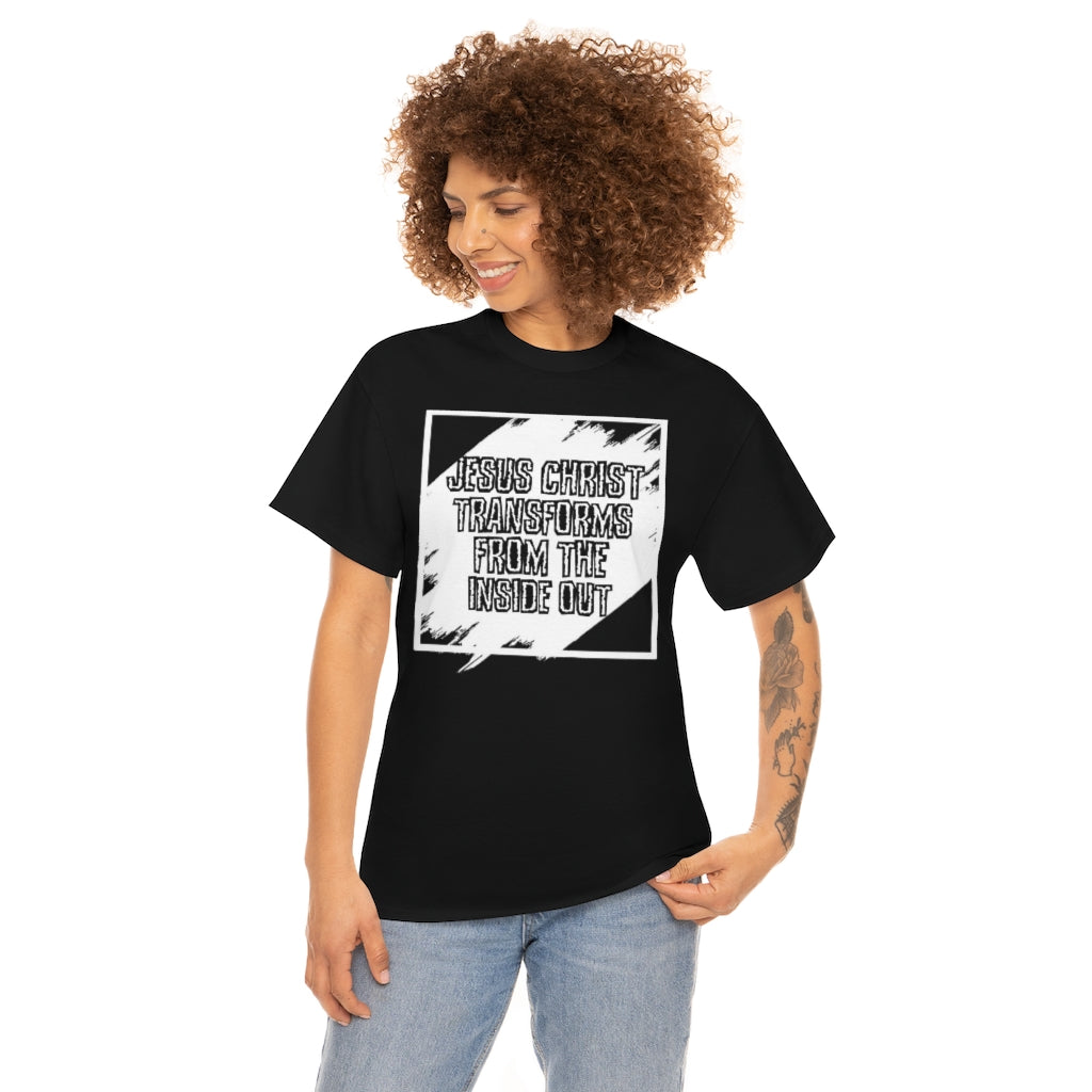 Jesus Christ Transforms Design (White) - Unisex T-Shirt