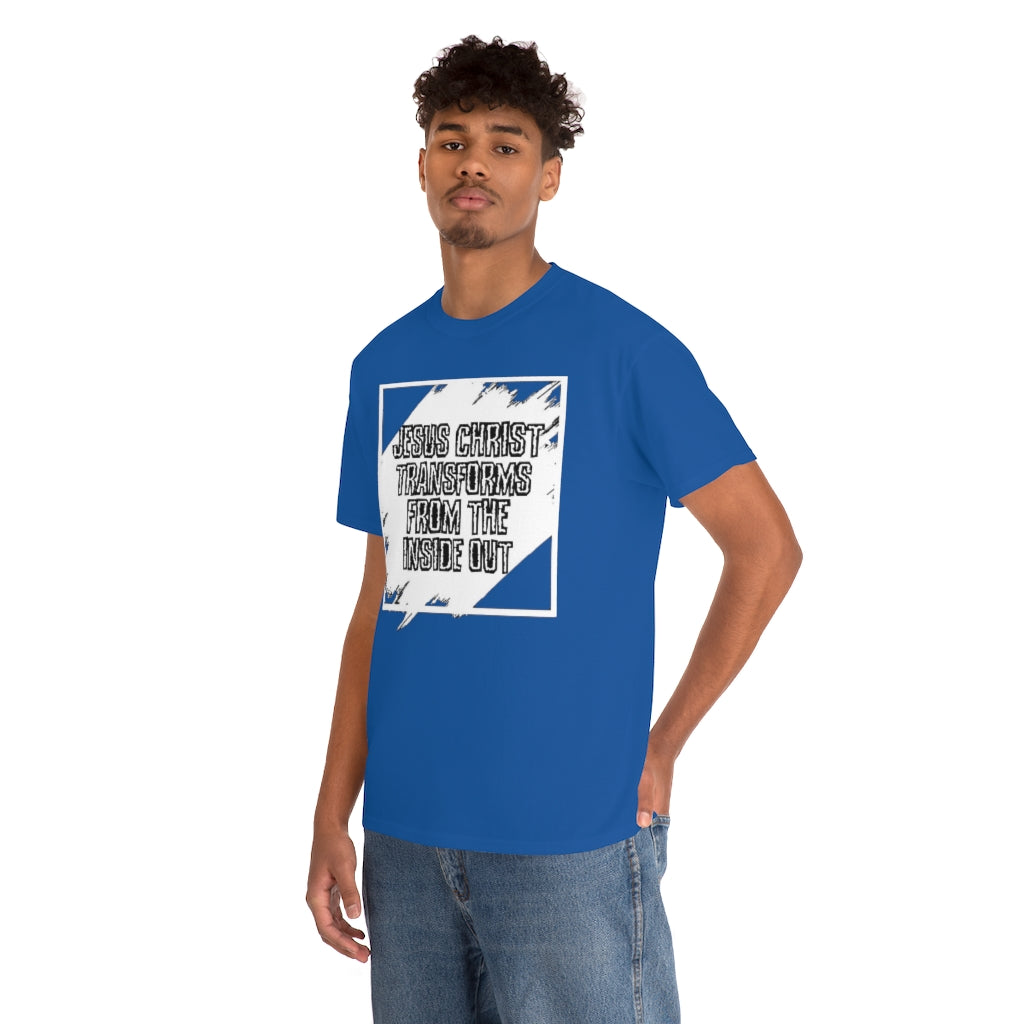 Jesus Christ Transforms Design (White) - Unisex T-Shirt