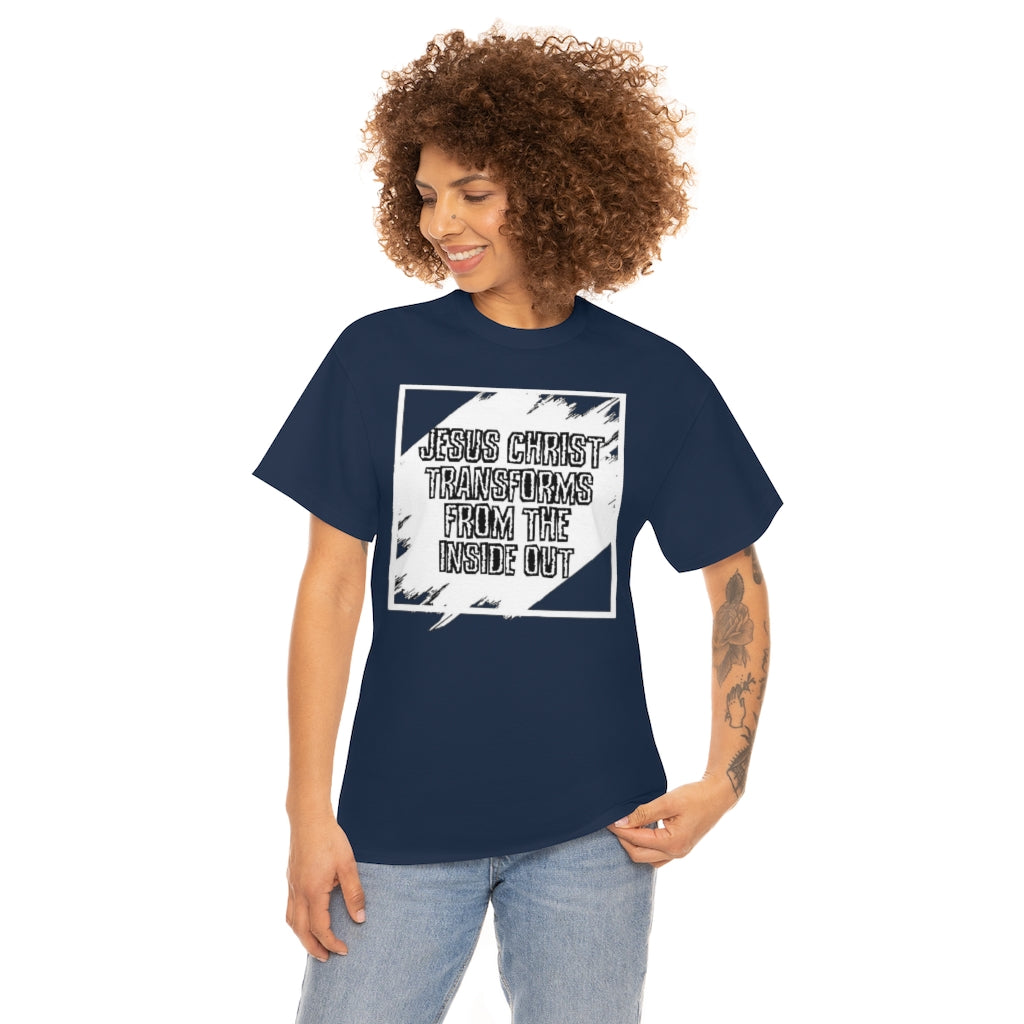 Jesus Christ Transforms Design (White) - Unisex T-Shirt