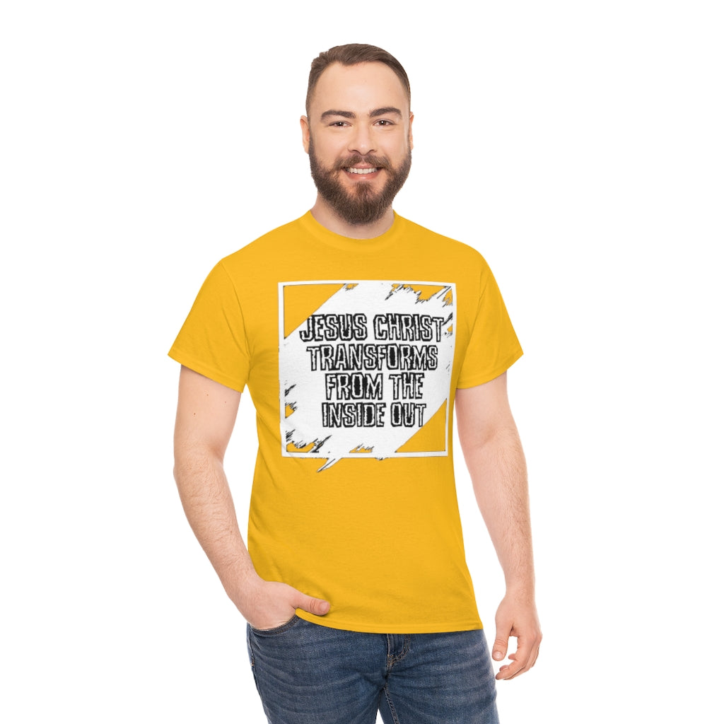 Jesus Christ Transforms Design (White) - Unisex T-Shirt