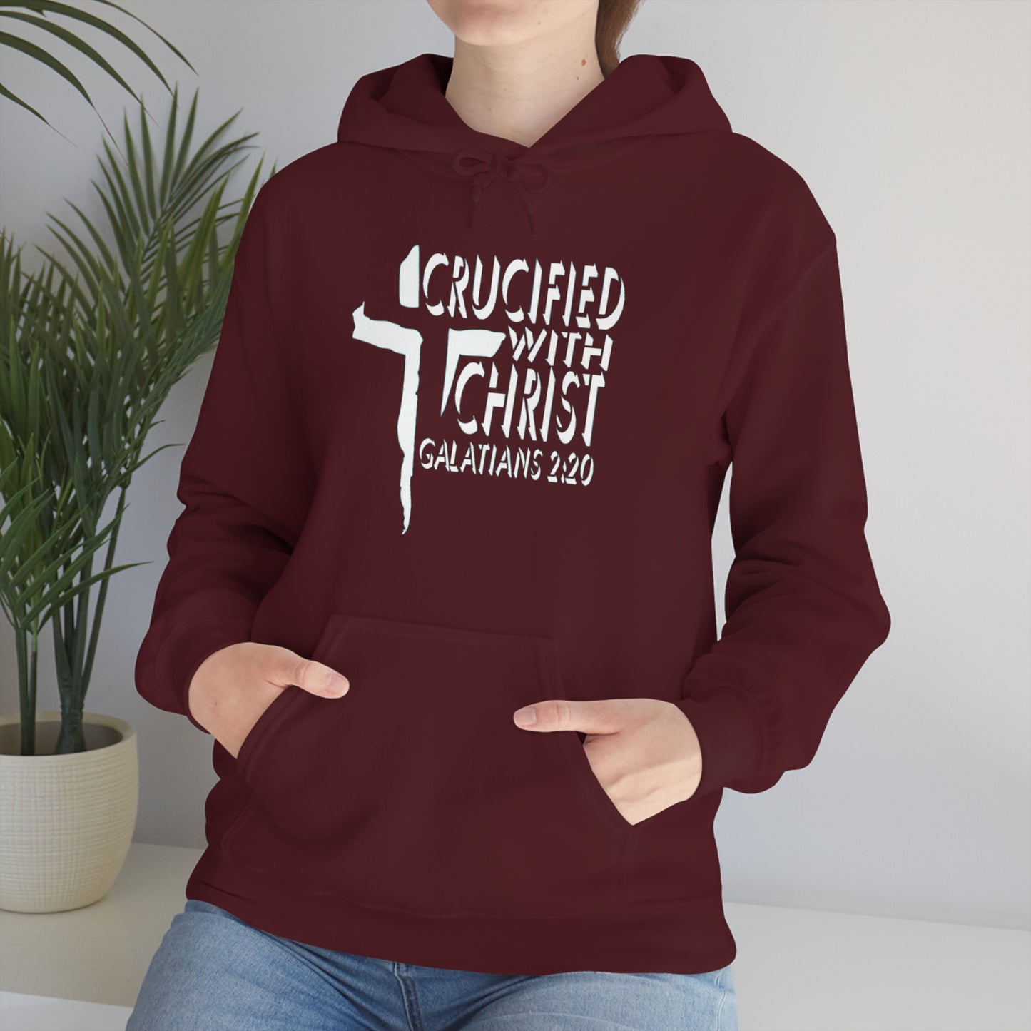 Crucified With Christ Design (White)- Unisex Hoodie