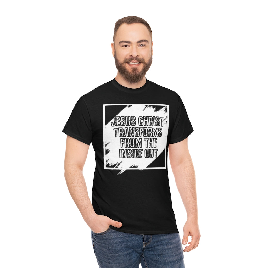 Jesus Christ Transforms Design (White) - Unisex T-Shirt