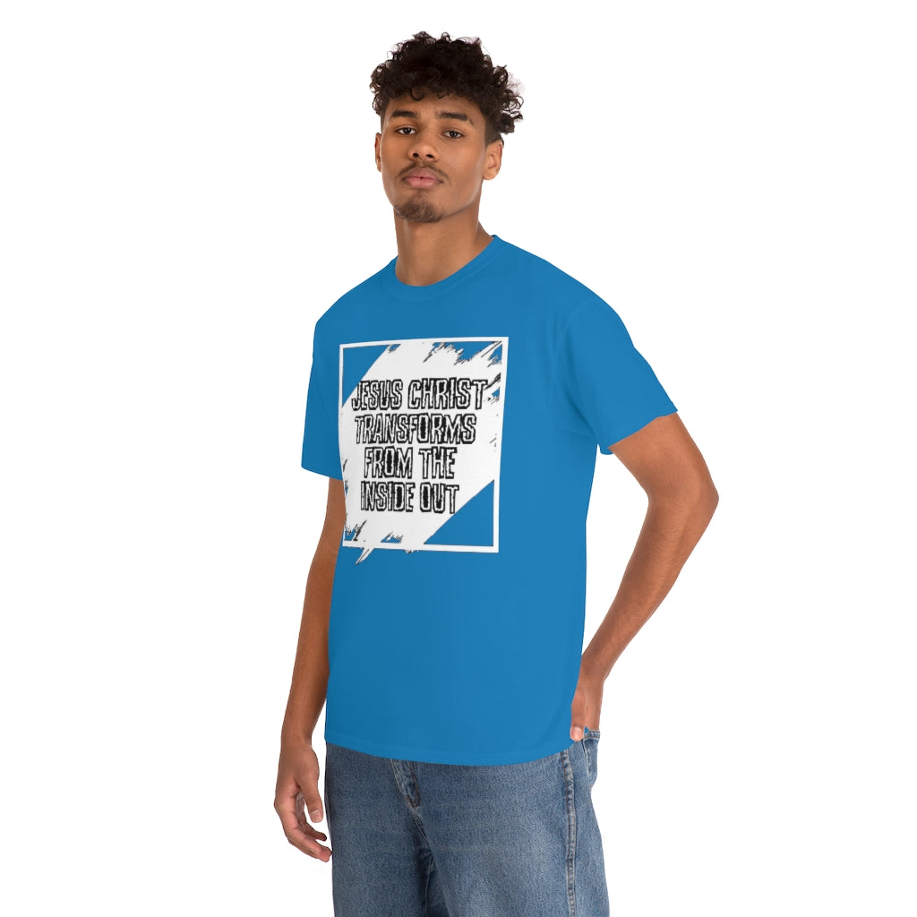 Jesus Christ Transforms Design (White) - Unisex T-Shirt