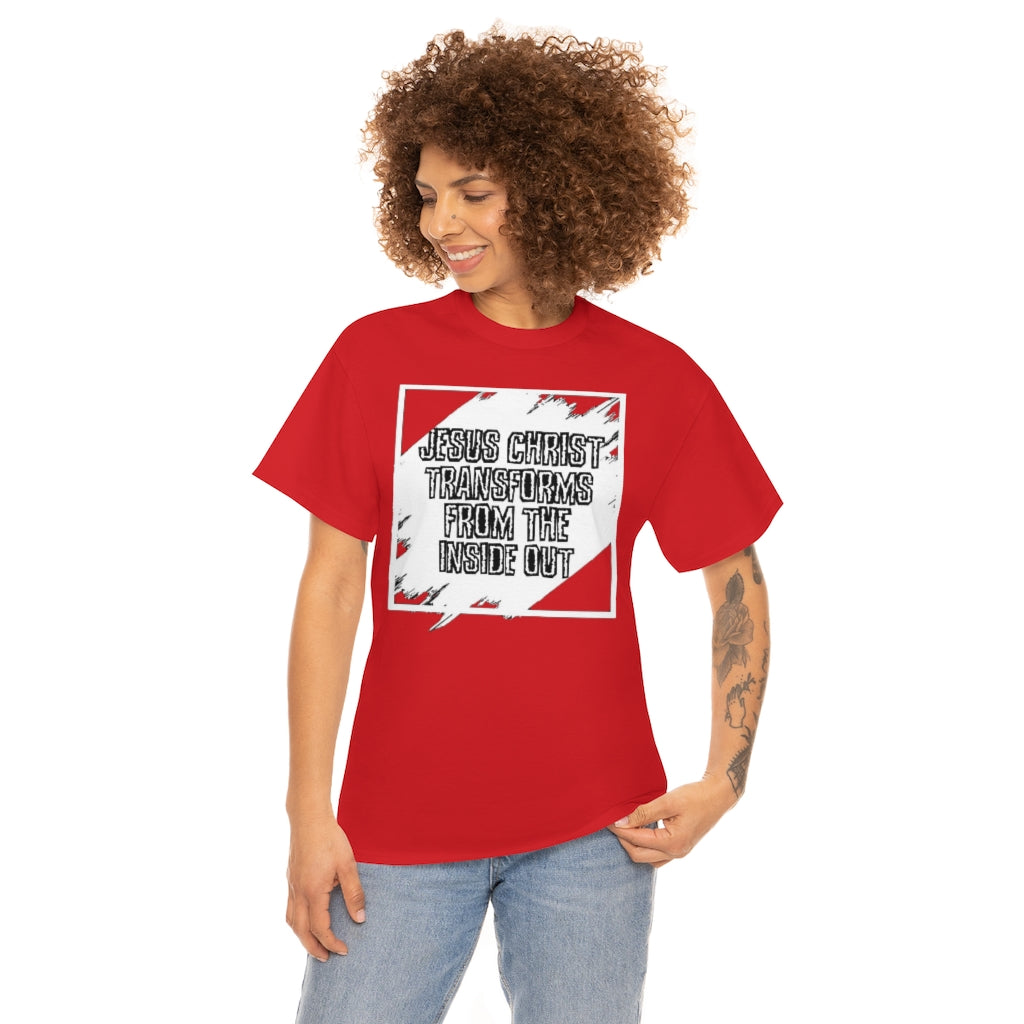 Jesus Christ Transforms Design (White) - Unisex T-Shirt