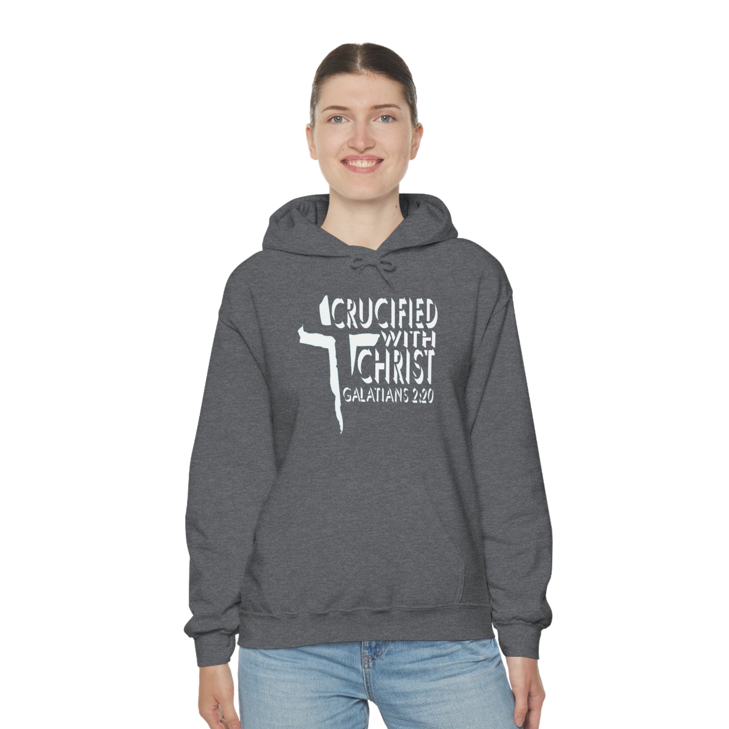 Crucified With Christ Design (White)- Unisex Hoodie