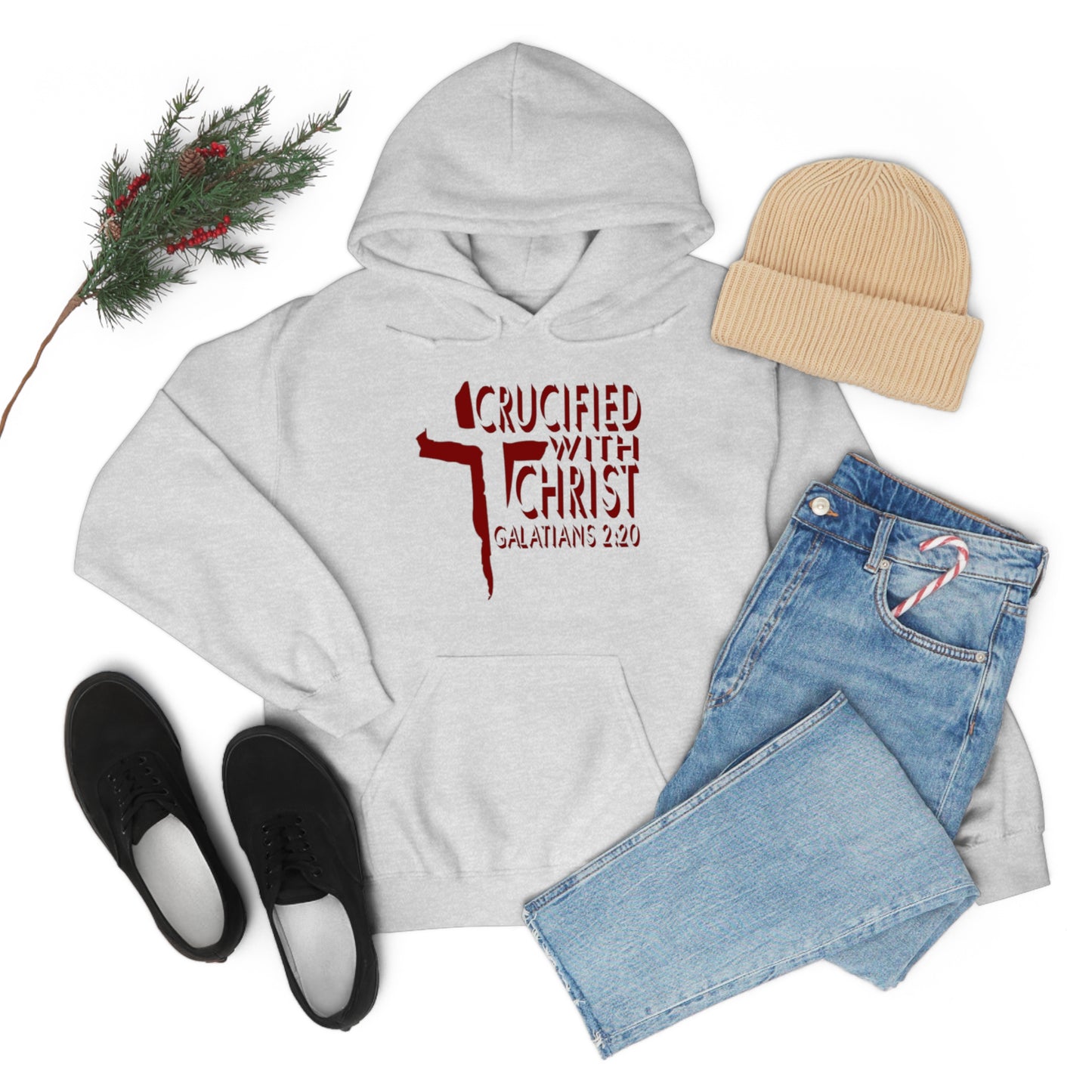 Crucified With Christ Design (Red)- Unisex Hoodie