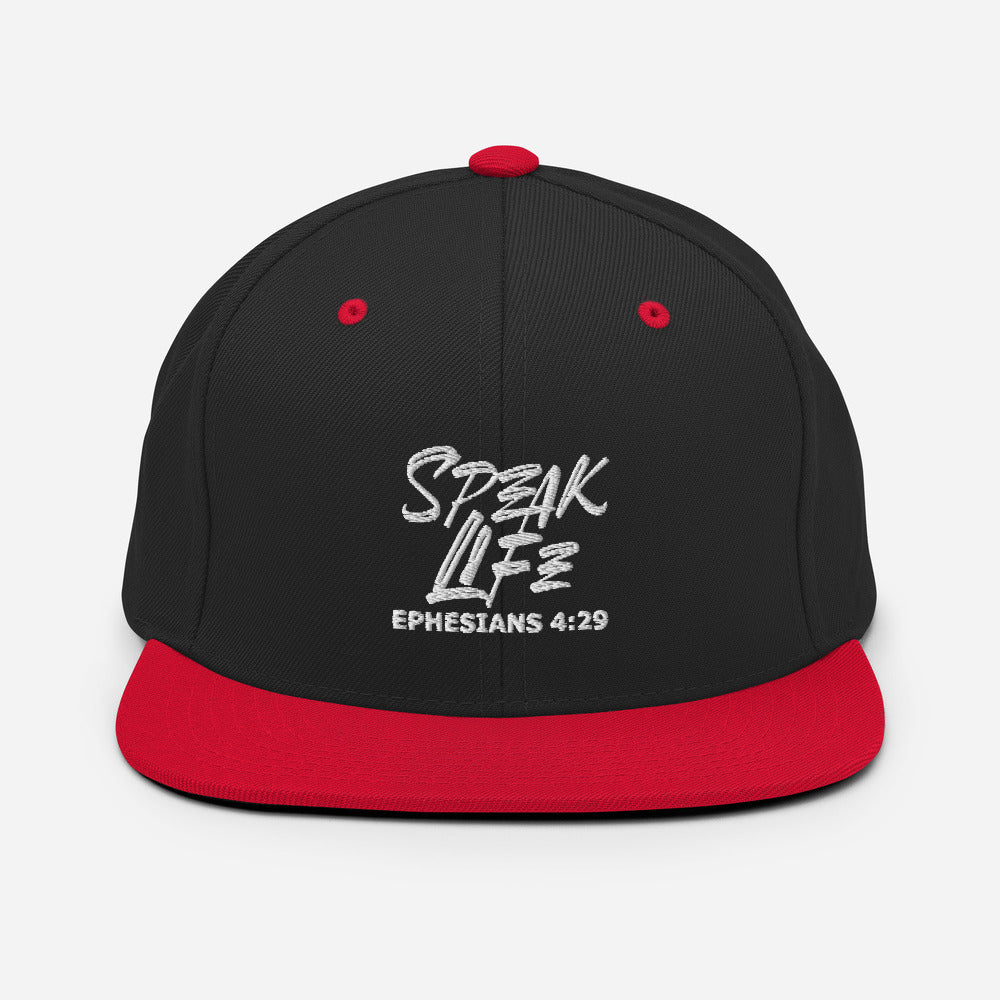 Speak Life Design (White)- Snapback Cap