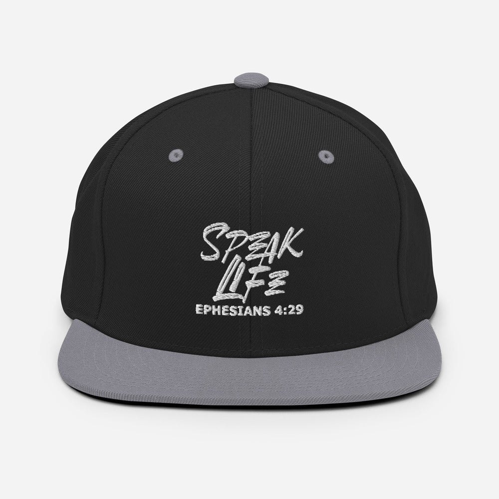 Speak Life Design (White)- Snapback Cap