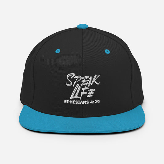 Speak Life Design (White)- Snapback Cap