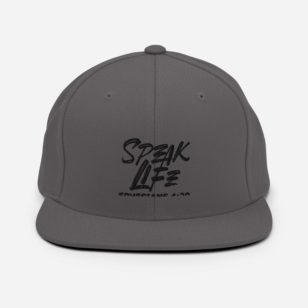 Speak Life Design (Black)- Snapback Cap