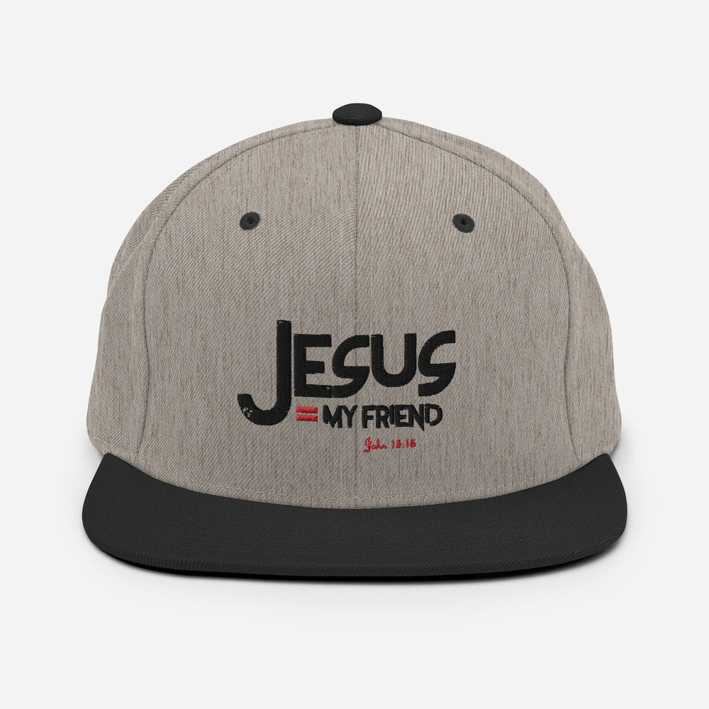 Jesus = My Friend Design (Black)= Snapback Cap