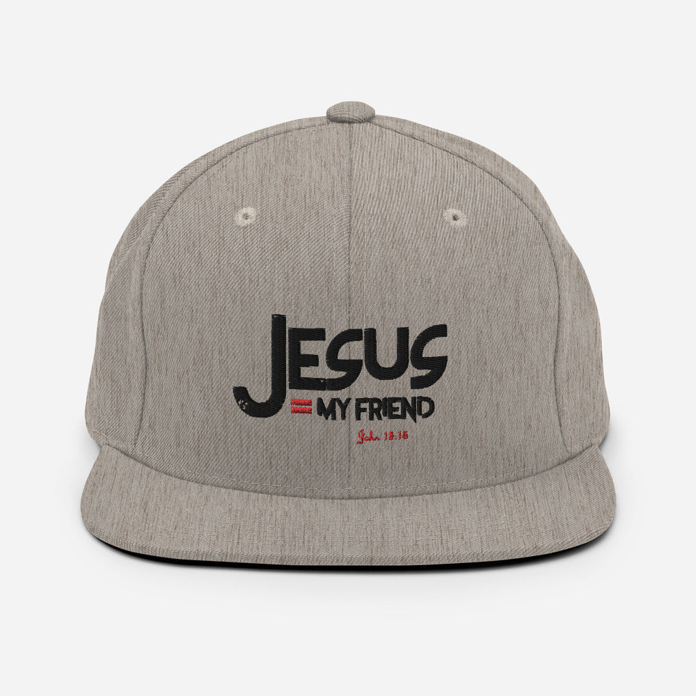 Jesus = My Friend Design (Black)= Snapback Cap