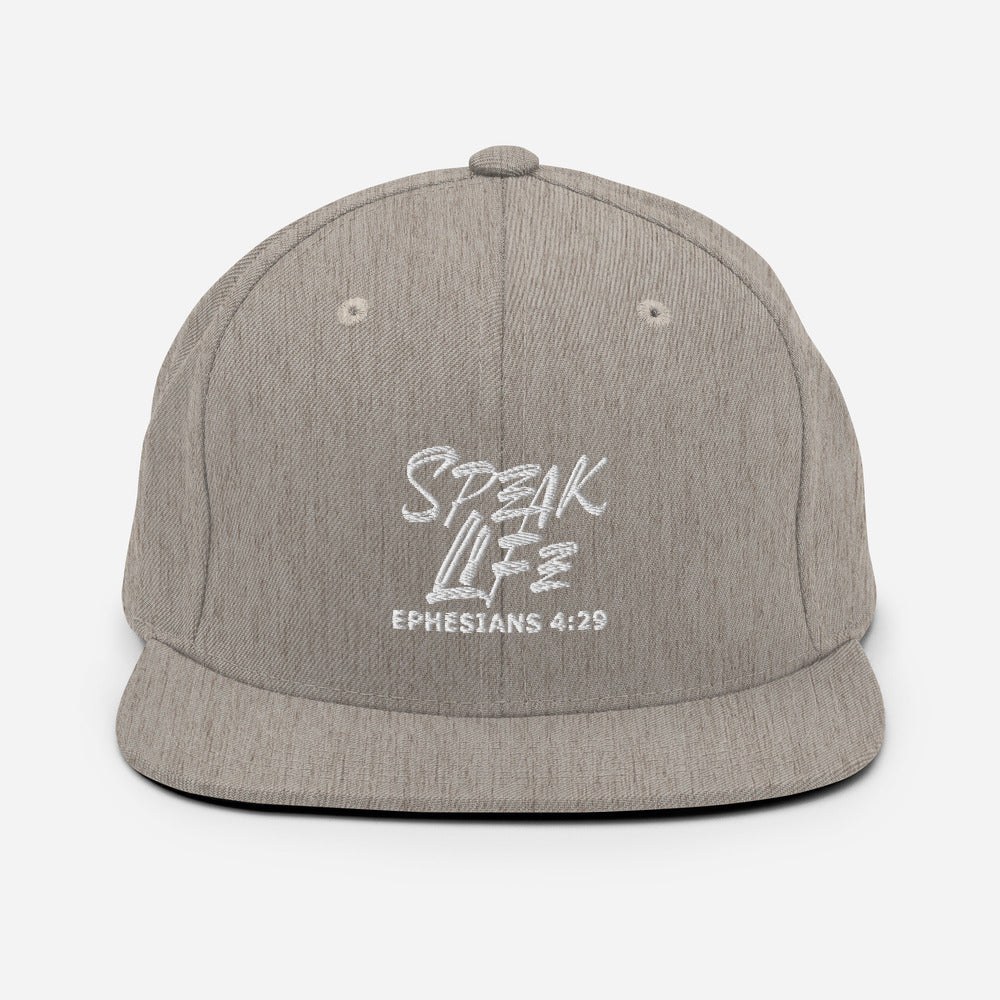 Speak Life Design (White)- Snapback Cap