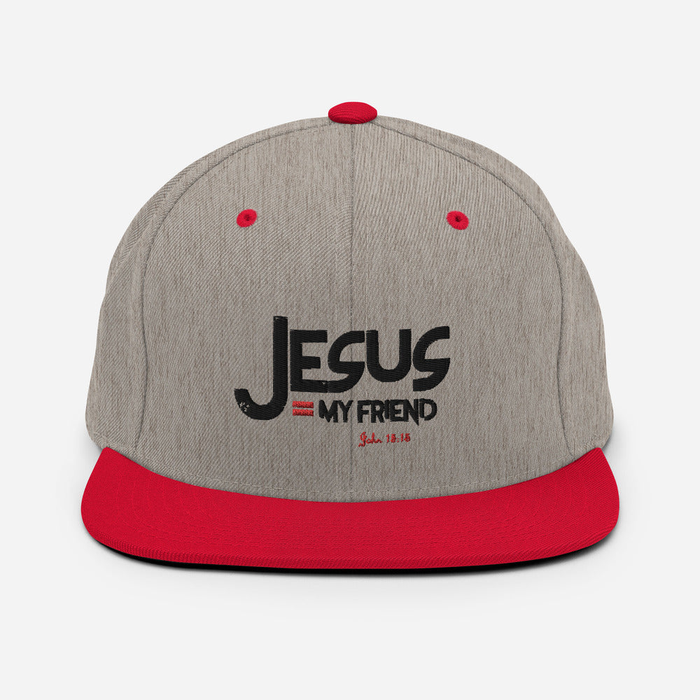 Jesus = My Friend Design (Black)= Snapback Cap