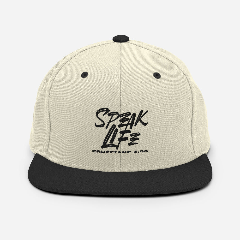 Speak Life Design (Black)- Snapback Cap