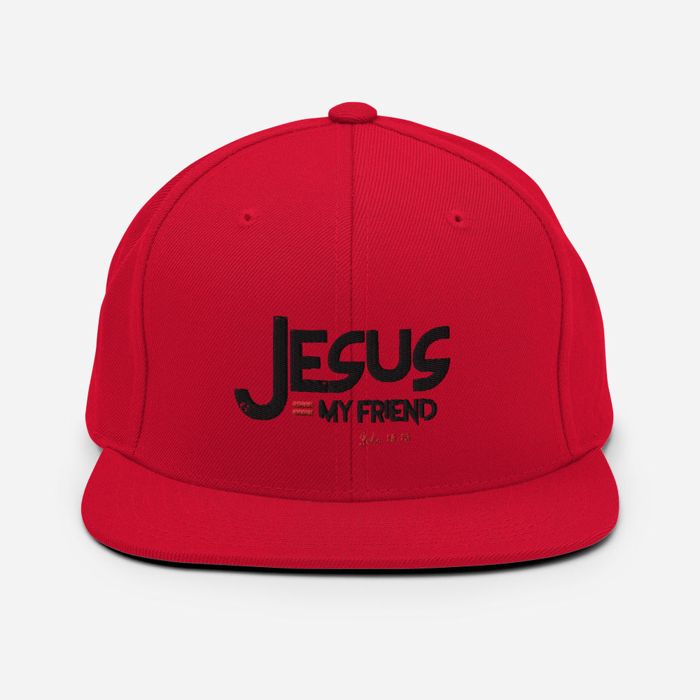 Jesus = My Friend Design (Black)= Snapback Cap