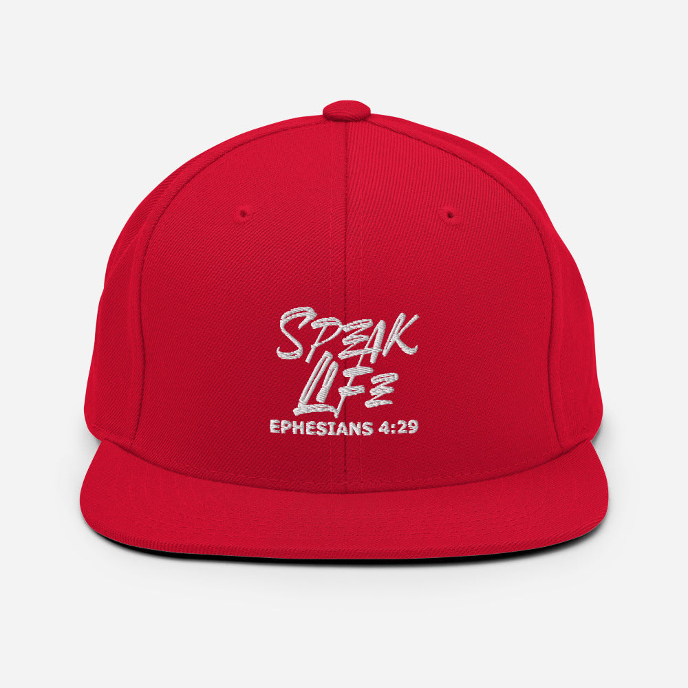 Speak Life Design (White)- Snapback Cap