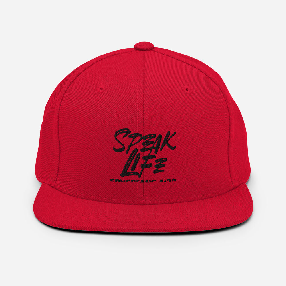 Speak Life Design (Black)- Snapback Cap