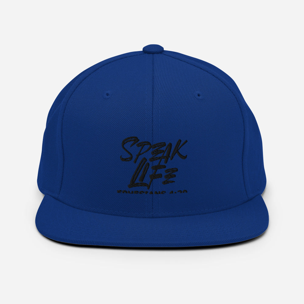 Speak Life Design (Black)- Snapback Cap