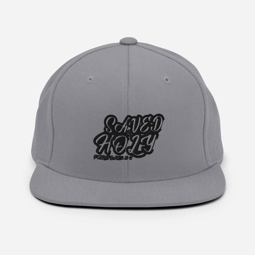 Saved and Holy Design (Black)- Snapback Cap