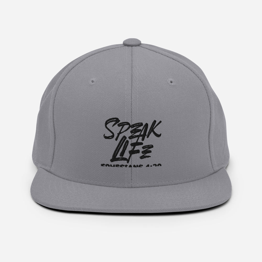 Speak Life Design (Black)- Snapback Cap