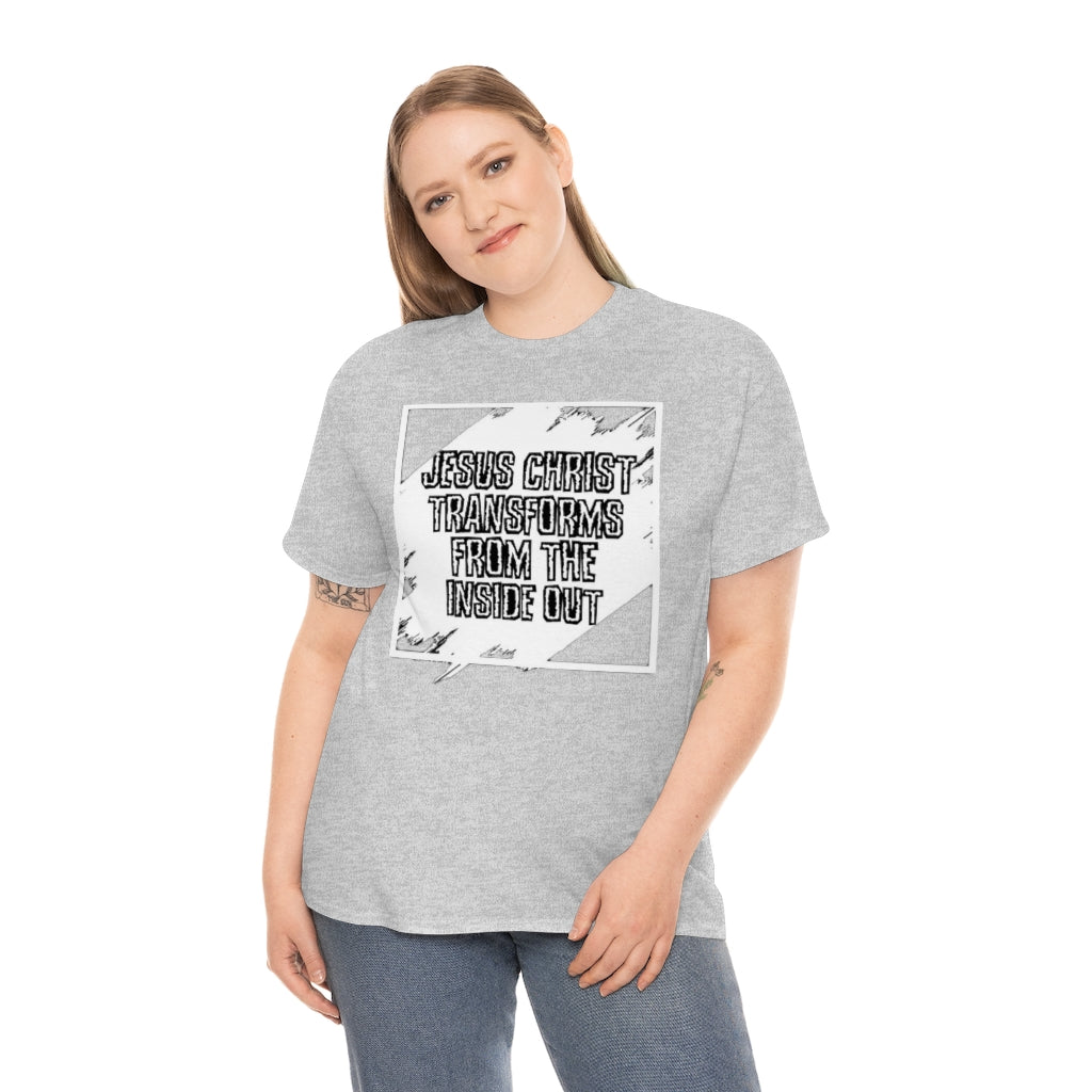 Jesus Christ Transforms Design (White) - Unisex T-Shirt